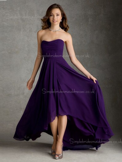 Regency Sleeveless Natural Bateau Ruffles A-line Zipper Sweep Chiffon Bridesmaid Dress