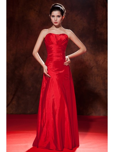 Taffeta Sweetheart Floor-length Empire Sleeveless Red Zipper Empire Ruched Bridesmaid Dress