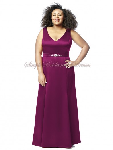 Straps Floor-length burgundy Sleeveless Satin merlot Zipper A-line Beading/Sash Natural Bridesmaid Dress