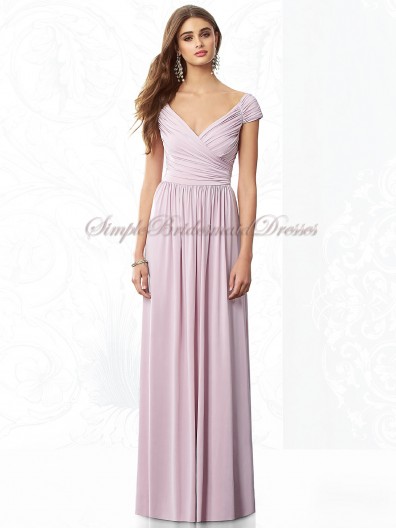 Floor-length Chiffon suede-rose Sleeveless Straps Lavender Natural Zipper Ruched/Draped A-line Bridesmaid Dress