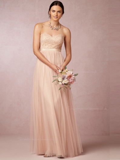 Best Pearl Pink Sweetheart Floor-length Bridesmaid Dresses