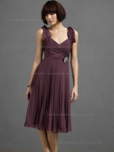 Beautiful Girls Short-length Chiffon Draped Bridesmaid Dresses