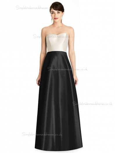 Fitted Discount Sweetheart A-line Satin floor-length Bridesmaid Dress