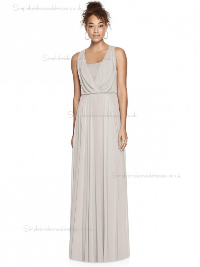 Beautiful Amazing A-line oyster V-neck floor-length Chiffon Bridesmaid Dress