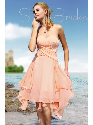 A-line Ruffles/Tiered Zipper Sleeveless Empire Bridesmaid Dress