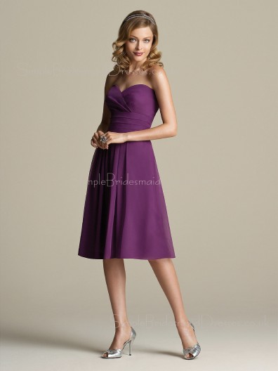 Sleeveless Draped/Ruffles Sweetheart Knee-length A-line Bridesmaid Dress