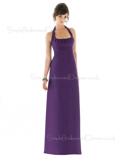 Draped/Ruffles Grape Floor-length Chiffon Empire Bridesmaid Dress