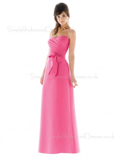 Pink Sleeveless Sweetheart Chiffon Zipper Bridesmaid Dress
