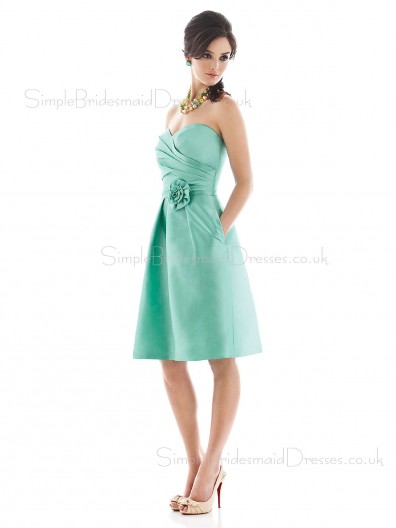 A-line Natural Sleeveless Zipper Satin Bridesmaid Dress