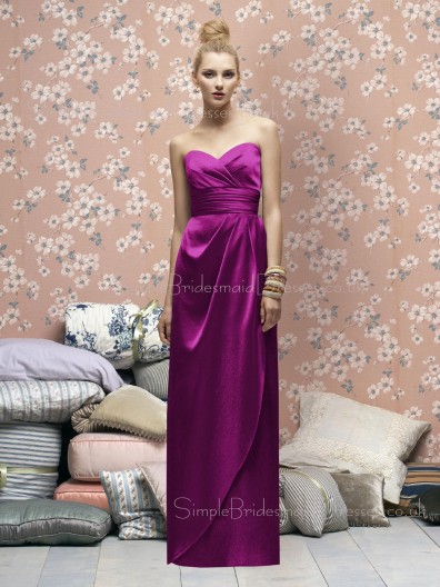 Draped/Ruffles Sweetheart Sleeveless A-line Floor-length Bridesmaid Dress