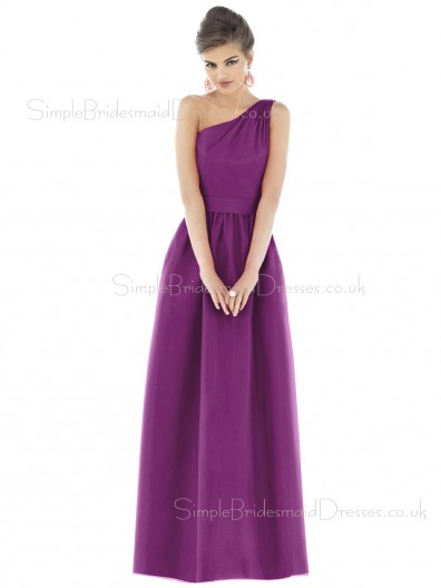 Satin Ruffles Floor-length A-line Zipper Bridesmaid Dress