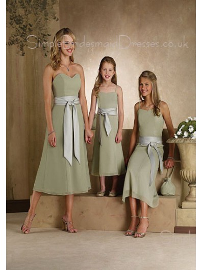 Natural Zipper Sage Chiffon Sweetheart Bridesmaid Dress