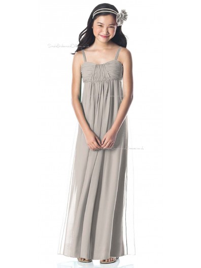 Tank Silver Sweetheart Chiffon Floor-length Junior Bridesmaid Dresses