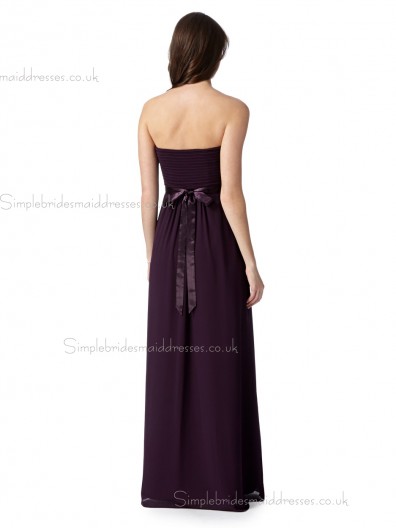 Debut beautiful Dark purple ruched maxi Bridesmaid Dress 