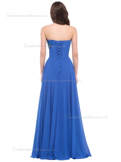 Hot Sale Elegant Sweetheart Peacock Chiffon Bridesmaid Dresses