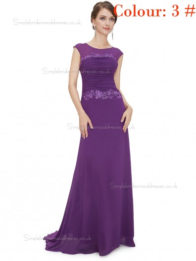 Grape Online Amazing Round Neck Long Elegant Sexy Bridesmaid  Dress