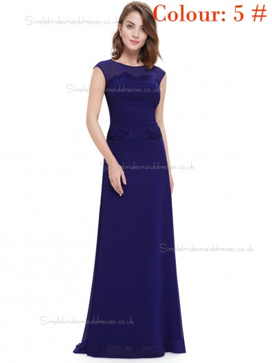 Royal Blue Online Amazing Round Neck Long Elegant Sexy Bridesmaid  Dress