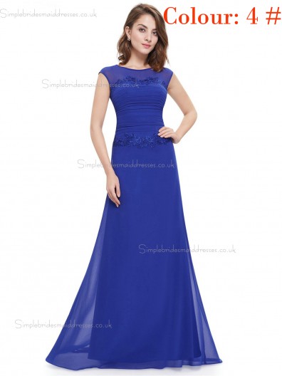 Blue Online Amazing Round Neck Long Elegant Sexy Bridesmaid  Dress