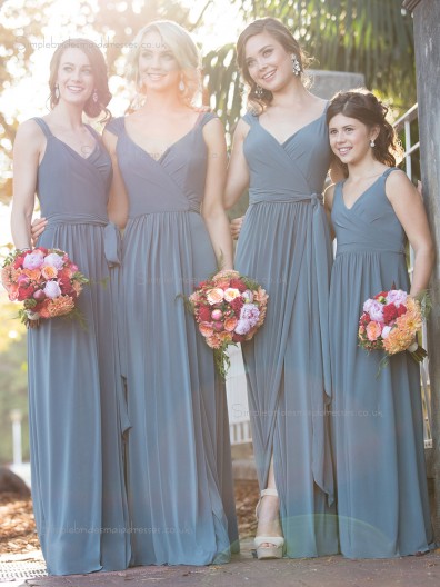 Beautiful Amazing Long V-neck  A-line Bridesmaid Dress