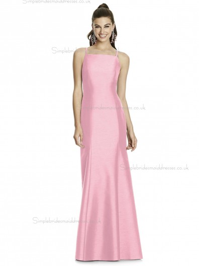 UK Beautiful Romantica Long Candy Pink Sleeveless Memaid Bridesmaid Dress