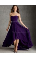 Draped Sleeveless A-line Bateau Zipper Natural Regency Sweep Chiffon Bridesmaid Dress