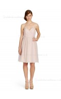 Sweetheart Natural A-line Knee-length Ruffles Zipper Organza Indy Pink Sleeveless Bridesmaid Dress
