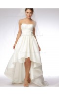 Sleeveless Sweep Hand Ivory Flower Bateau A-line Made Taffeta Wedding Dress