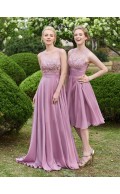 Budget Beautiful Appliques Scoop Neck A Line Long Bridesmaid Dress