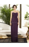 Backless-Zipper-Back Chiffon Floor-length Sleeveless Empire Grape Ruched-Ruffles Sweetheart Column-Sheath Bridesmaid Dress