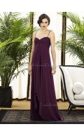 Sweetheart-Spaghetti A-line Floor-length Empire Ruched-Ruffles Grape Sleeveless Chiffon Straps Backless-Zipper-Back Bridesmaid Dress