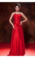 Taffeta Sweetheart Floor-length Empire Sleeveless Red Zipper Empire Ruched Bridesmaid Dress