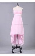 Sheath Zipper Strapless Sleeveless Ruffles/Sash Asymmetrical Natural Pink Chiffon/Elastic-Satin Bridesmaid Dress