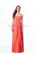 Draped/Beading Sleeveless Chiffon Floor-length Zipper Strapless/Sweetheart firecracker A-line Empire Orange Bridesmaid Dress