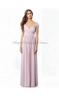 Floor-length Chiffon suede-rose Sleeveless Straps Lavender Natural Zipper Ruched/Draped A-line Bridesmaid Dress