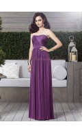 Floor-length Sleeveless african-violet Bateau/Strapless Draped/Sash Chiffon A-line Backless Natural Purple Bridesmaid Dress