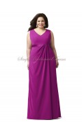 Floor-length Zipper Fuchsia Straps/V-neck Sleeveless A-line Draped/Sash Empire Chiffon persian-plum Bridesmaid Dress