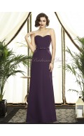 Strapless/Sweetheart Sash Sleeveless Natural Chiffon A-line Floor-length eggplant Grape Backless Bridesmaid Dress