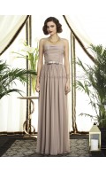 Strapless topaz Chiffon Draped/Sash Natural A-line Zipper Floor-length Champagne Sleeveless Bridesmaid Dress