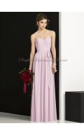 Zipper Pink Natural Strapless/Sweetheart A-line suede-rose Chiffon Floor-length Sleeveless Draped/Sash Bridesmaid Dress