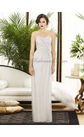 oyster Chiffon Column/Sheath Dropped Ivory Floor-length Draped Sleeveless Zipper Strapless/Sweetheart Bridesmaid Dress