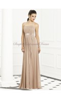 Zipper Strapless Empire Sleeveless Floor-length A-line Draped/Sash topaz Chiffon Champagne Bridesmaid Dress