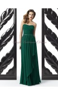A-line Dark Chiffon Green hunter Zipper Floor-length Sleeveless Dropped Draped/Sash Strapless Bridesmaid Dress
