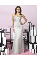 Sleeveless Silver oyster Floor-length Natural Satin Zipper A-line Ruched Strapless/Sweetheart Bridesmaid Dress