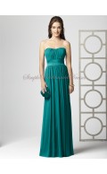 A-line Empire jade Strapless/Bateau Draped/Sash Sleeveless Zipper Hunter Floor-length Chiffon Bridesmaid Dress