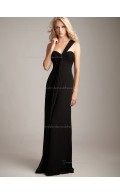 Black Natural Sweetheart Chiffon Sweep Column / Sheath Bridesmaid Dress