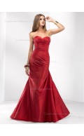 Red Empire Mermaid Satin Sweetheart Floor-length Bridesmaid Dress