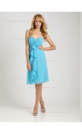 Pool Column / Sheath Sweetheart Knee-length Empire Chiffon Bridesmaid Dress