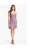 Lilac Natural A-line Sweetheart Short-length Bridesmaid Dress