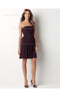 Grape Bateau Empire Short-length A-line Chiffon Bridesmaid Dress
