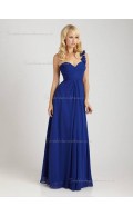 Royal Blue Floor-length Chiffon A-line Sweetheart Empire Bridesmaid Dress